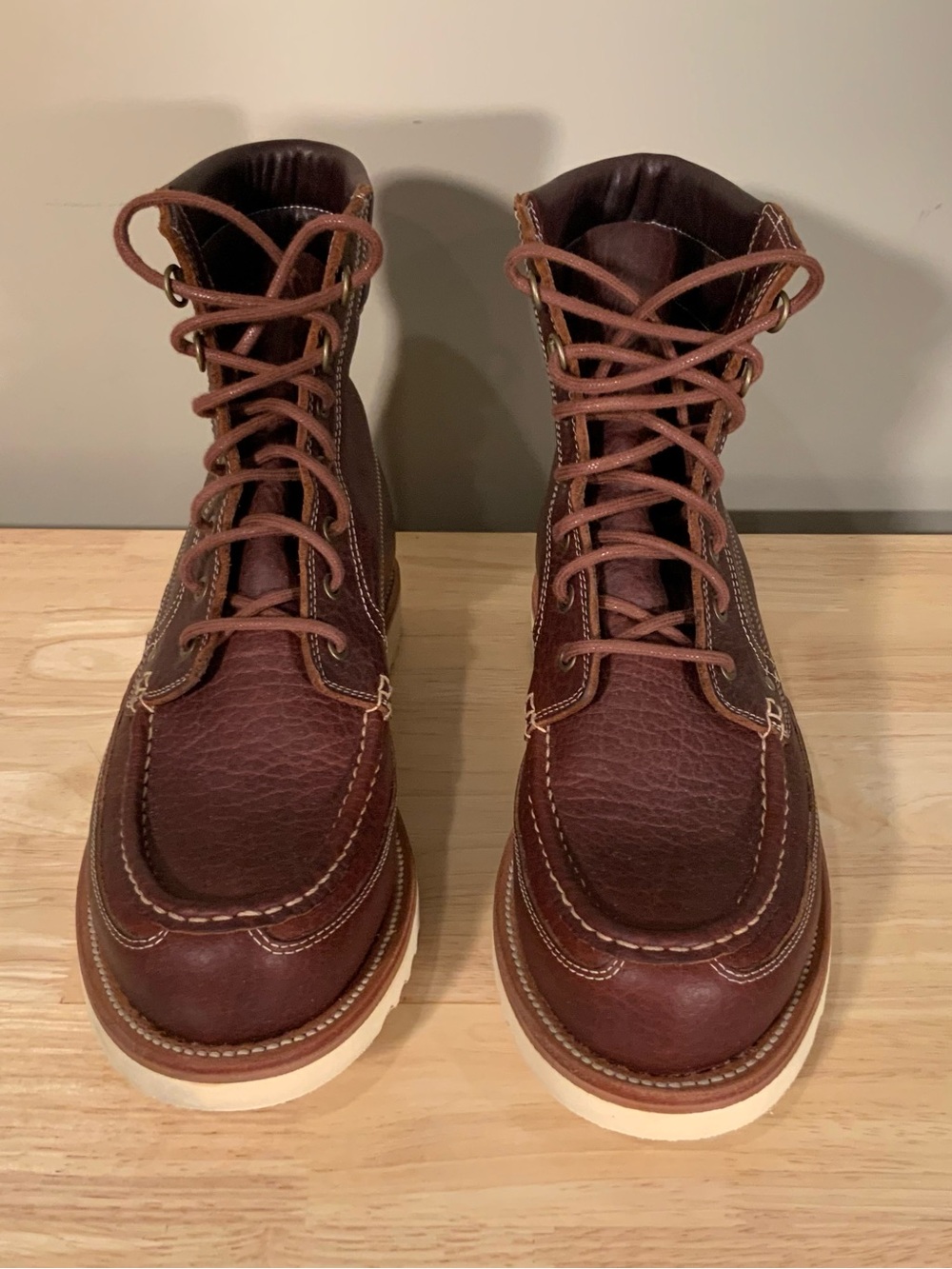 New w/ Box Grant Stone Field Boots Brown Bison Leather Mens Size 10E like 10.5D